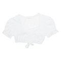 ESMARA Womens Cropped Blouse White V-Neck Puff Sleeve UK 10