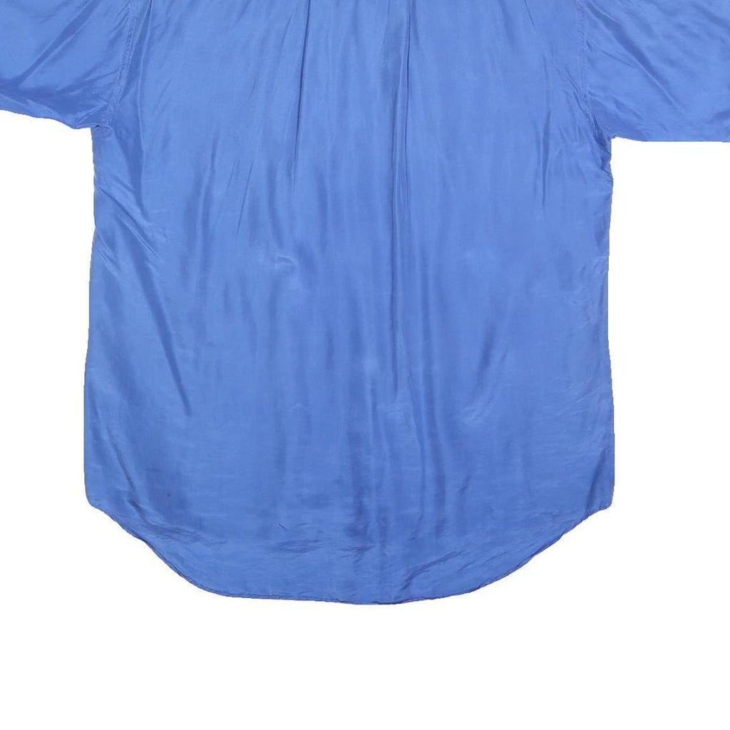 TENDENZA Mens Blue Plain Shirt L Casual Short Sleeve Summer