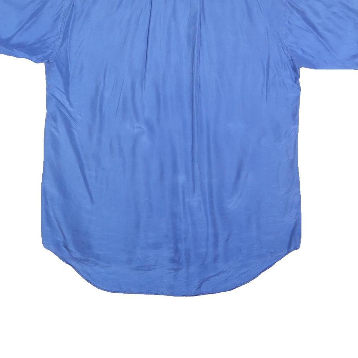 TENDENZA Mens Blue Plain Shirt L Casual Short Sleeve Summer