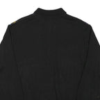 PKZ Mens Black Patterned Pullover Polo Wool Blend Jumper L Casual Retro Knit