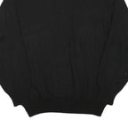 PKZ Mens Black Patterned Pullover Polo Wool Blend Jumper L Casual Retro Knit