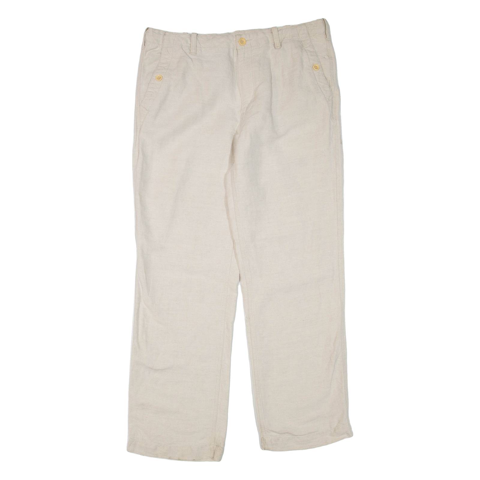 GAP Womens Trousers Beige Regular Straight Linen W34 L30