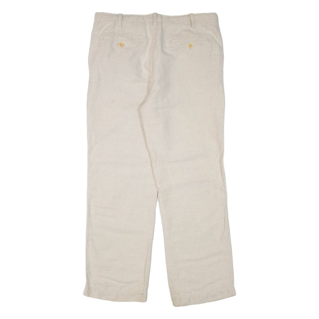 GAP Womens Trousers Beige Regular Straight Linen W34 L30