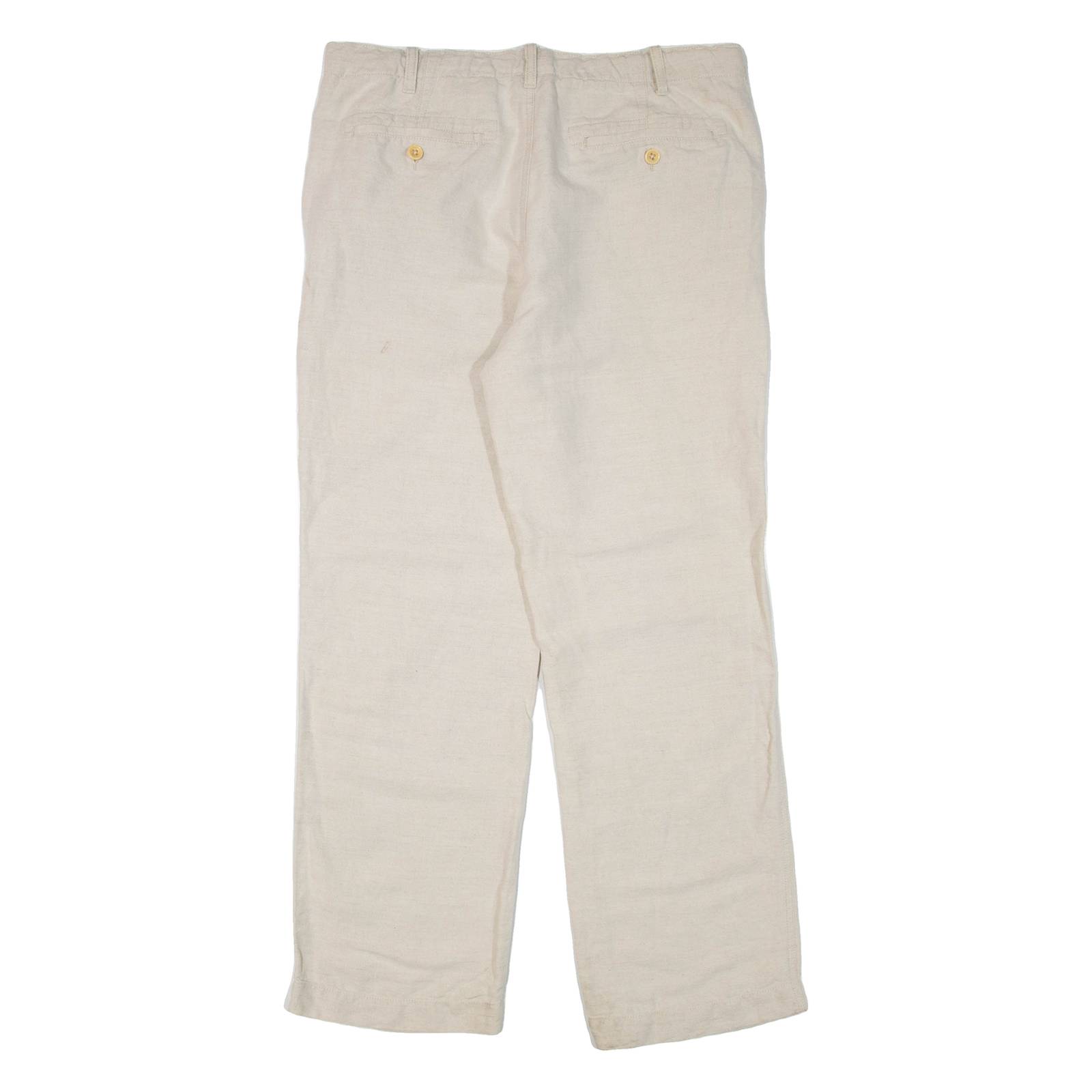 GAP Womens Trousers Beige Regular Straight Linen W34 L30
