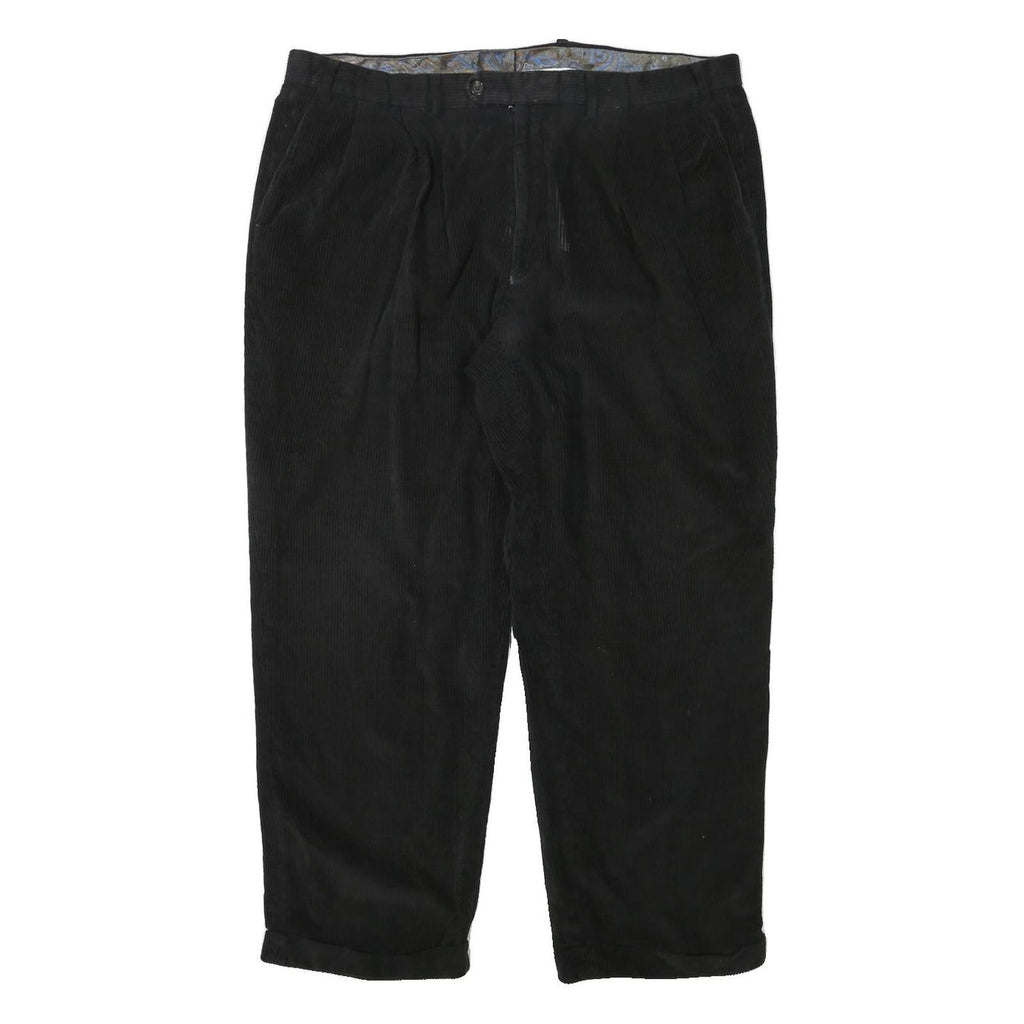 LAUREN RALPH LAUREN Mens Black Relaxed Straight Trousers W38 L28 Cotton Blend