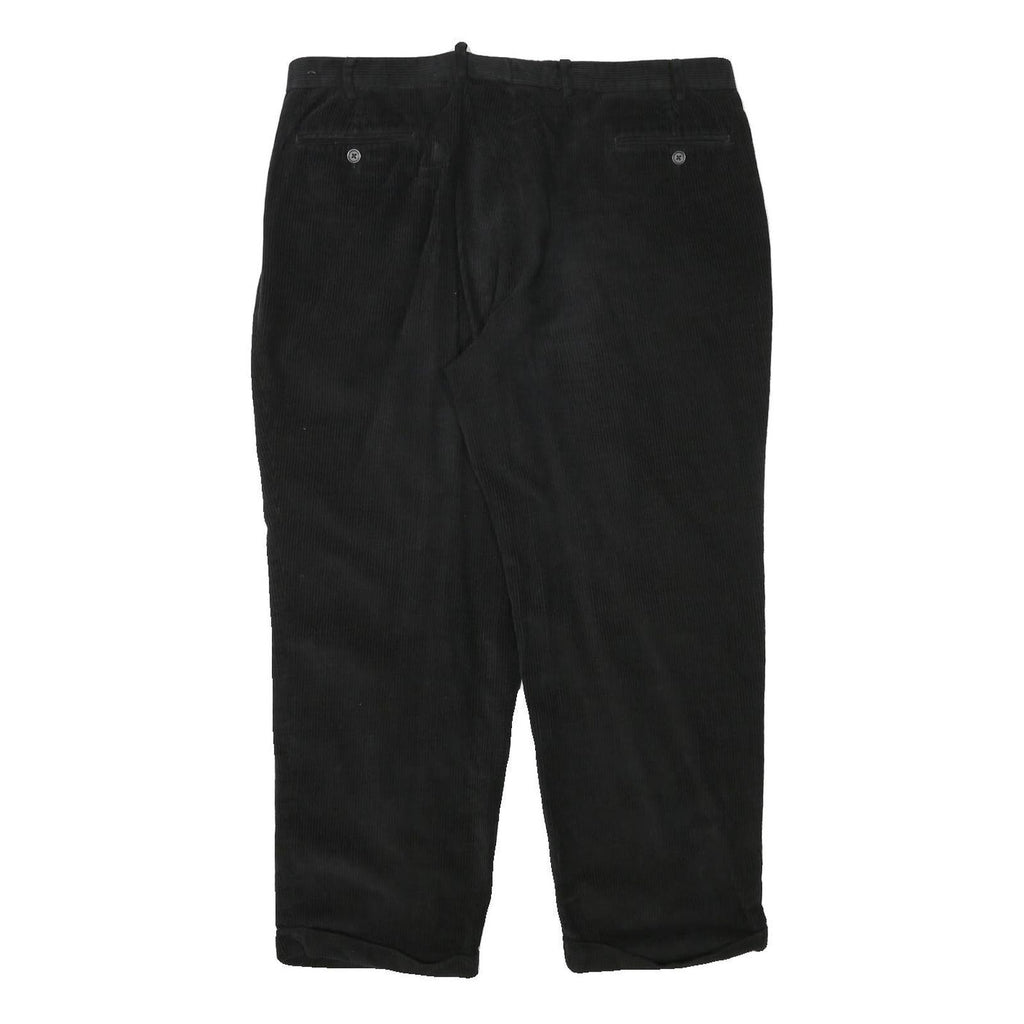 LAUREN RALPH LAUREN Mens Black Relaxed Straight Trousers W38 L28 Cotton Blend