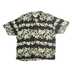 R&R CLASSICS Mens Black & Cream Floral Rayon Shirt XL Summer Beach Style