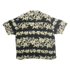 R&R CLASSICS Mens Black & Cream Floral Rayon Shirt XL Summer Beach Style
