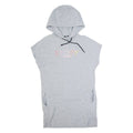 DKNY Hooded Oversized Womens Jumper Dress Grey Short Sleeve Knee Length S