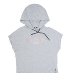 DKNY Hooded Oversized Womens Jumper Dress Grey Short Sleeve Knee Length S