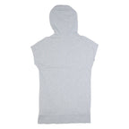 DKNY Hooded Oversized Womens Jumper Dress Grey Short Sleeve Knee Length S