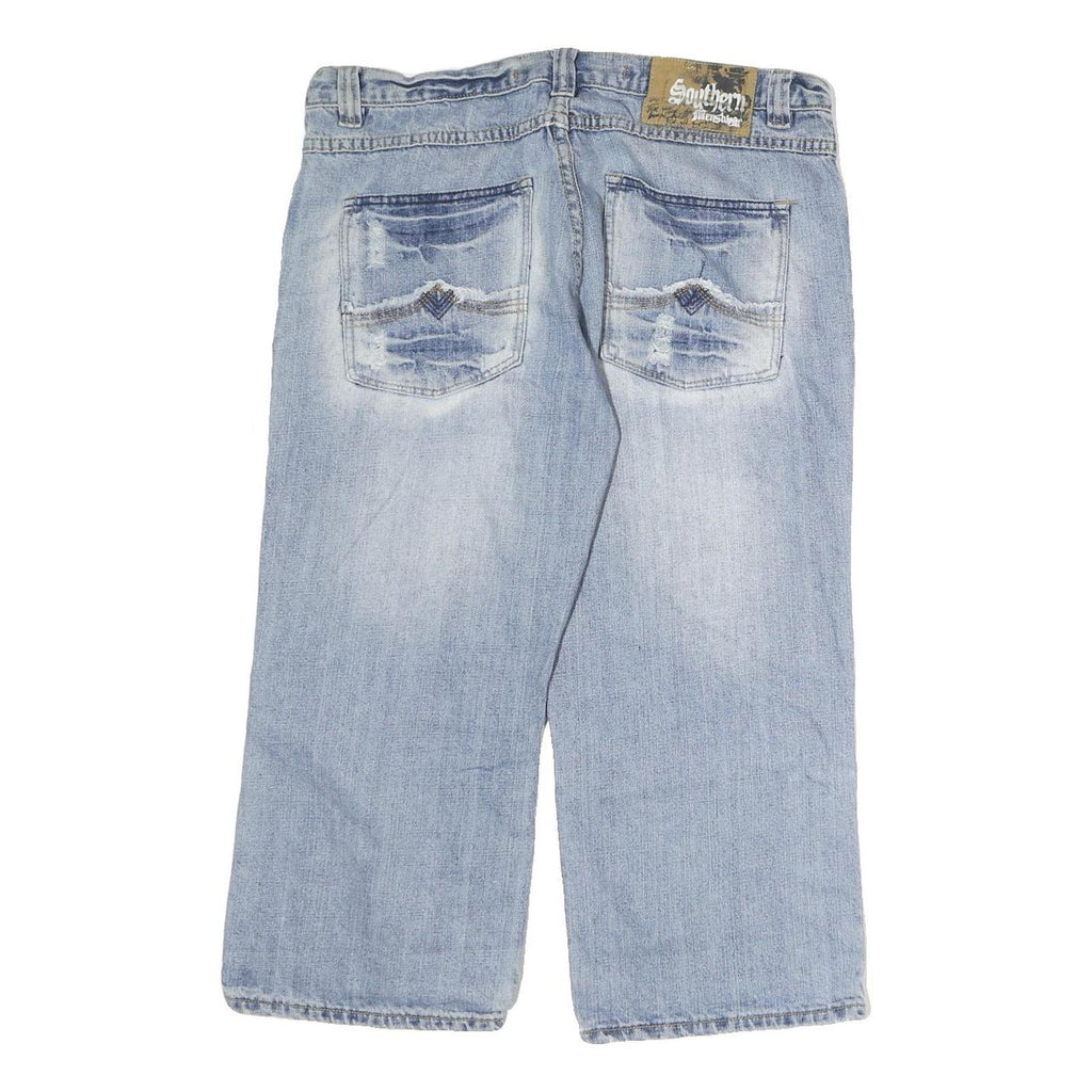 SOUTHERN Mens Shorts Blue Denim Casual M W36 Relaxed Fit Cotton