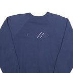 HANES Mens Blue Crew Neck XL Embroidered Logo Sweatshirt Cotton Blend Casual