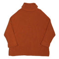 BARBOUR Womens Rust Plain Roll Neck Chunky Knit Jumper L Cotton Blend Casual