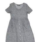 ALL THAT JAZZ Womens Grey Floral Day Dress Cotton Blend Short Sleeve Midi M