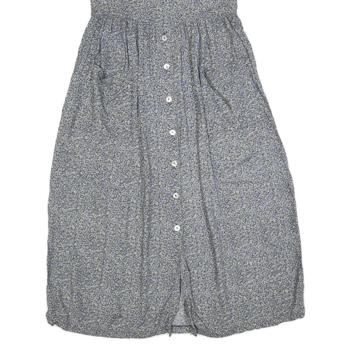 ALL THAT JAZZ Womens Grey Floral Day Dress Cotton Blend Short Sleeve Midi M