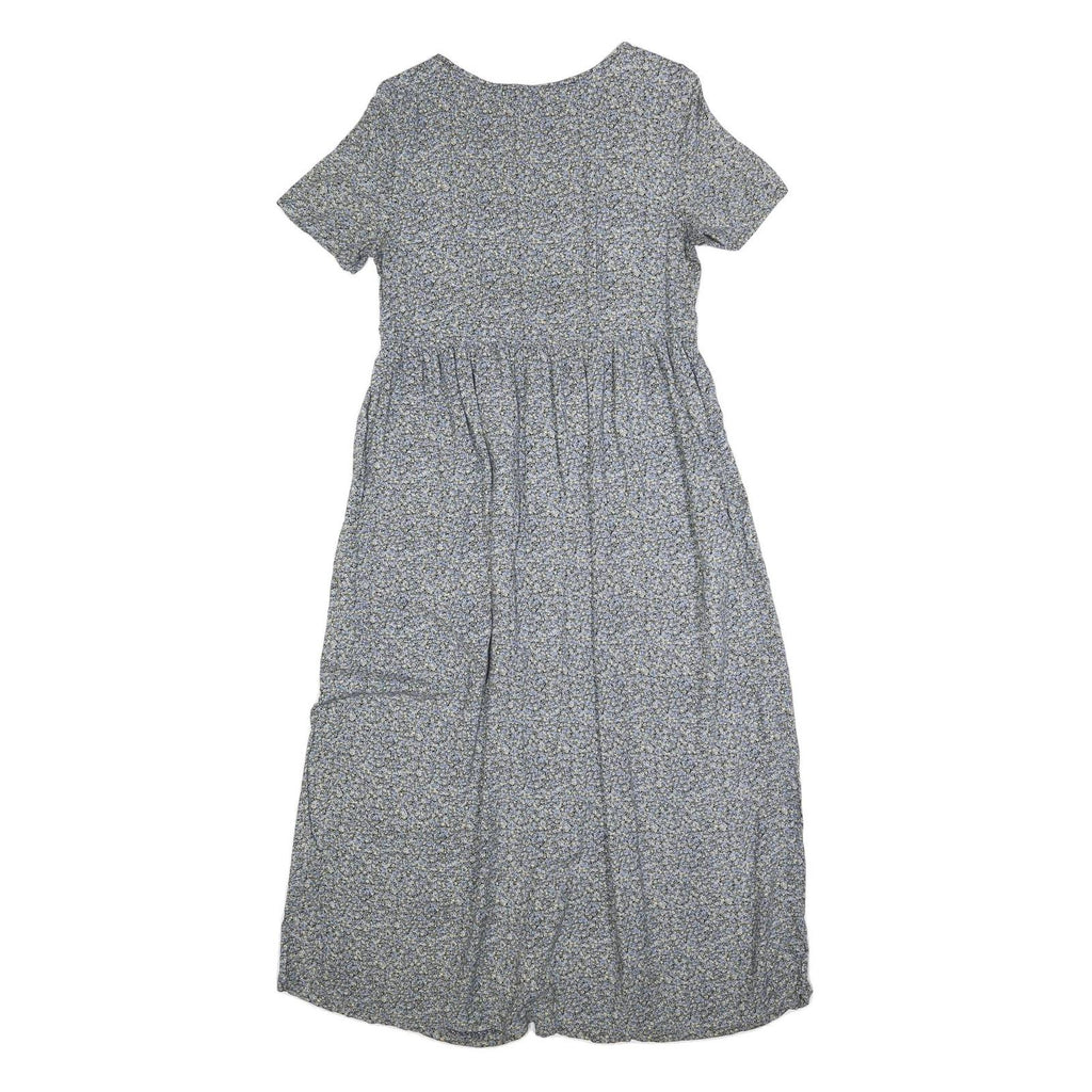 ALL THAT JAZZ Womens Grey Floral Day Dress Cotton Blend Short Sleeve Midi M