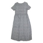 ALL THAT JAZZ Womens Grey Floral Day Dress Cotton Blend Short Sleeve Midi M