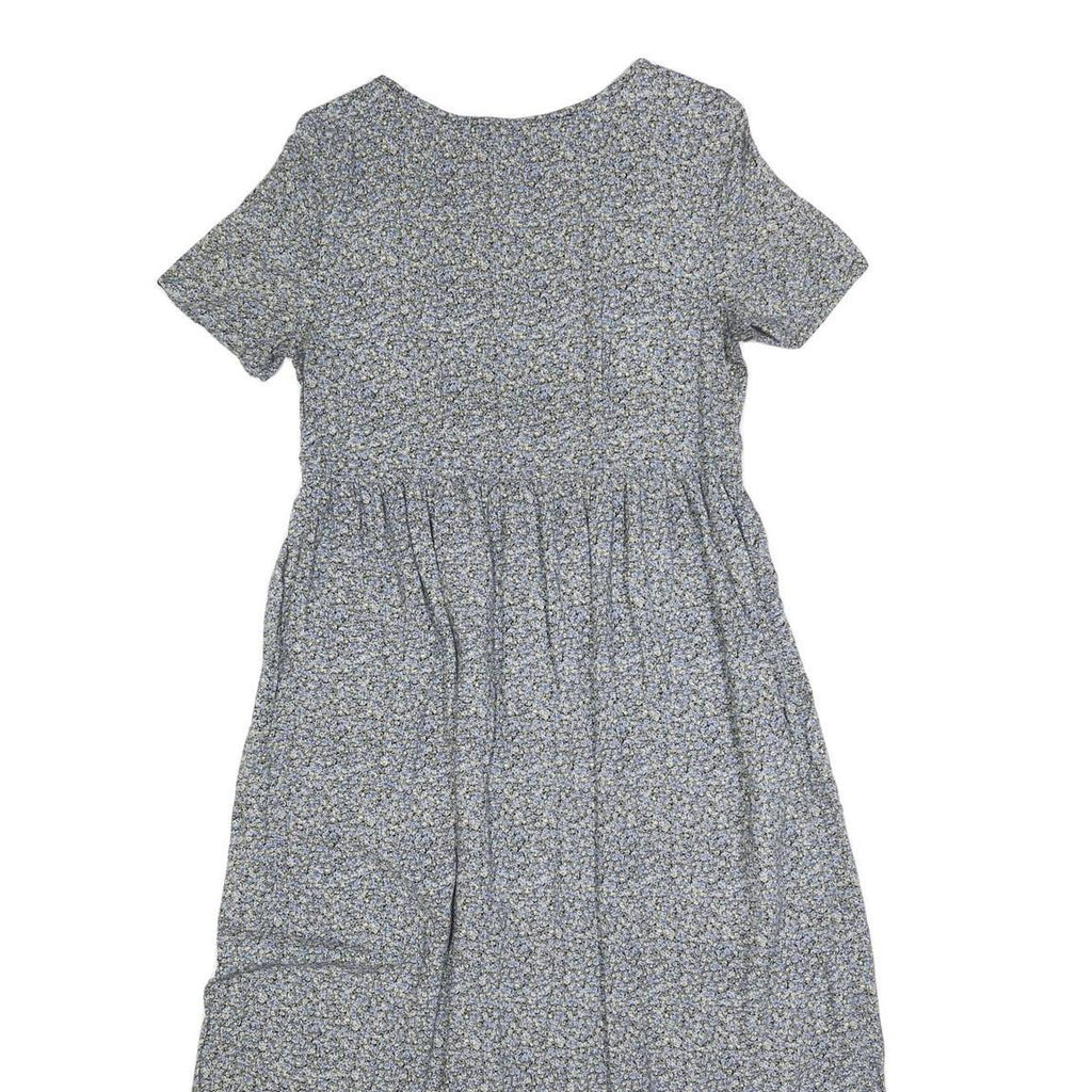 ALL THAT JAZZ Womens Grey Floral Day Dress Cotton Blend Short Sleeve Midi M