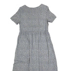 ALL THAT JAZZ Womens Grey Floral Day Dress Cotton Blend Short Sleeve Midi M