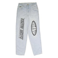 Mens Light Blue Regular Fit Straight Leg Denim Jeans W30 L33 Racing Graphic