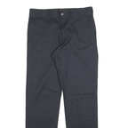 DICKIES Mens Cotton Black Regular Straight Trousers W32 L34 Workwear Casual