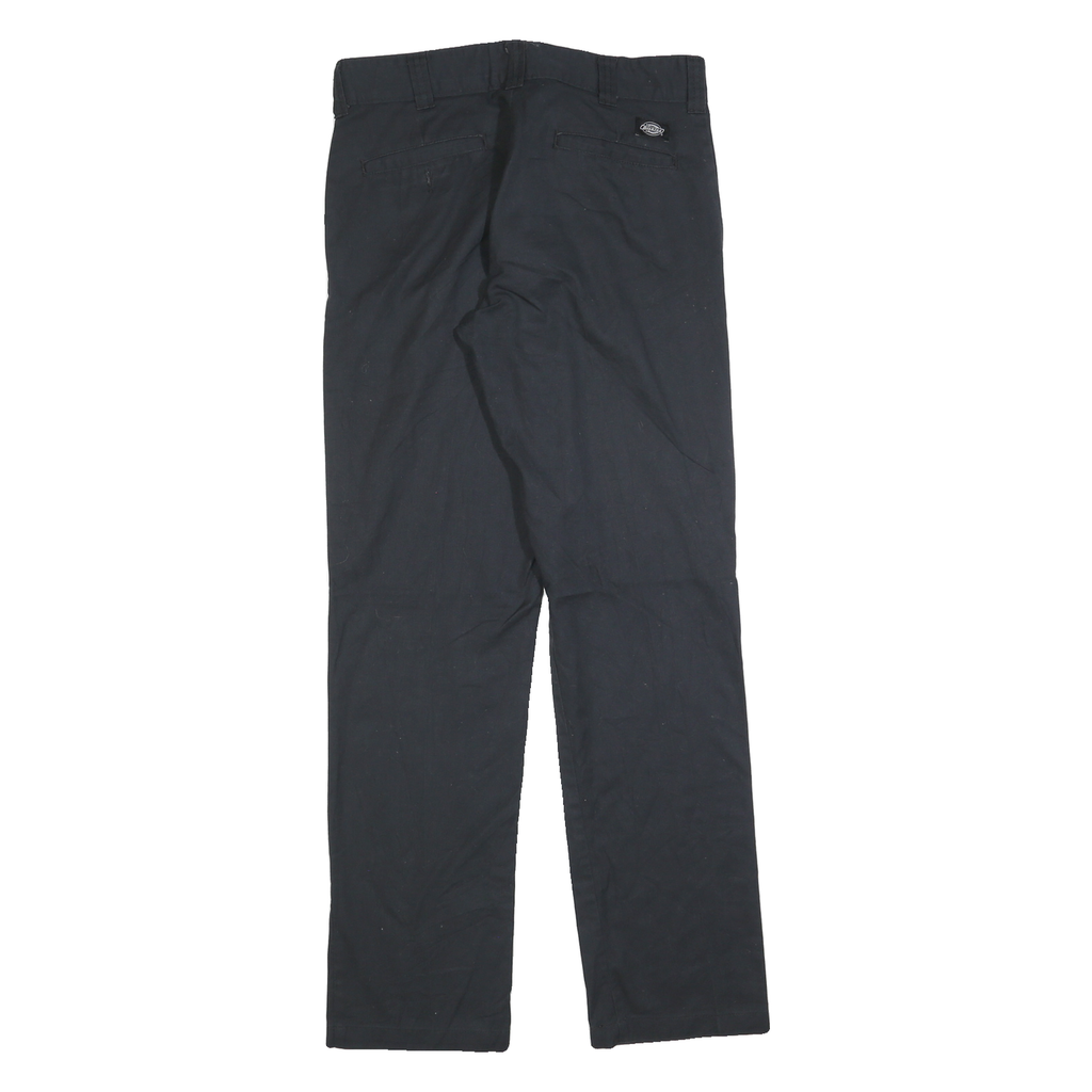 DICKIES Mens Cotton Black Regular Straight Trousers W32 L34 Workwear Casual