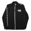 NBA Mens Black Zip Jacket L Polyester Logo Print Sports Casual Streetwear