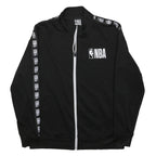 NBA Mens Black Zip Jacket L Polyester Logo Print Sports Casual Streetwear