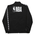 NBA Mens Black Zip Jacket L Polyester Logo Print Sports Casual Streetwear