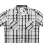 LEVI'S Mens Black & Grey Check Shirt M Cotton Casual Short Sleeve Button Front