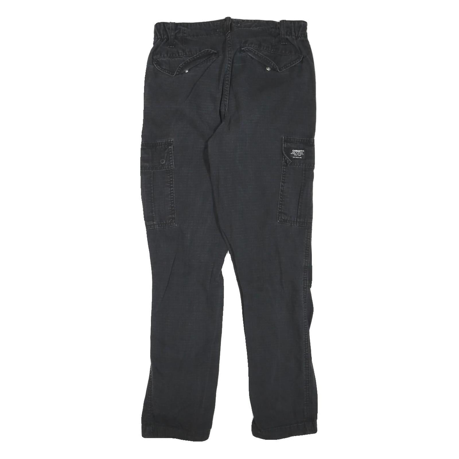 CARHARTT Womens Cotton Blend Black Regular Fit Straight Leg Trousers W28 L28