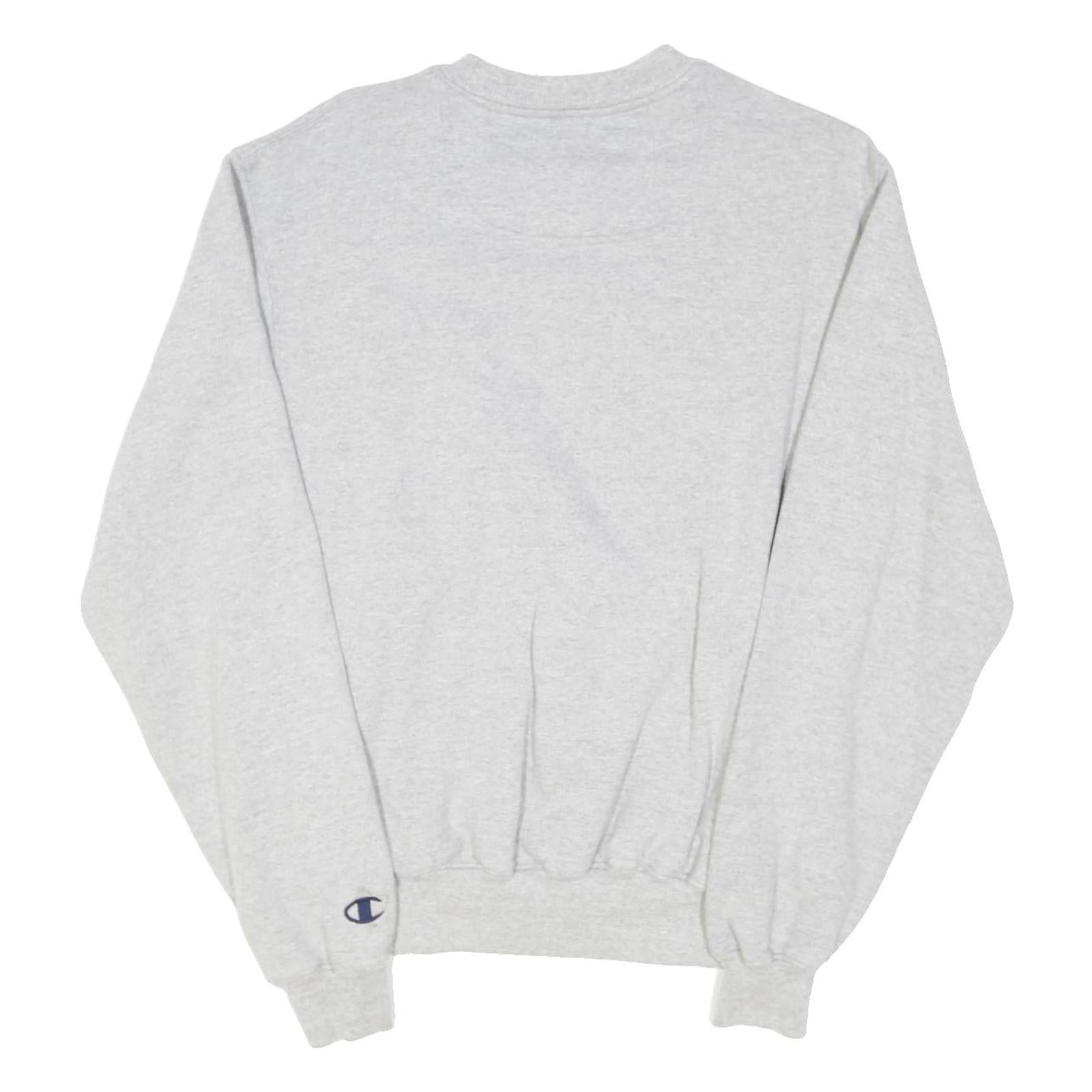 CHAMPION Womens Grey Mount Carmel Mom Crew Neck S Cotton Blend Sweatshirt