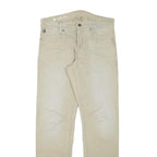 G-STAR Mens Regular Fit Beige Cotton Blend Trousers W31 L32 Casual Zip Closure