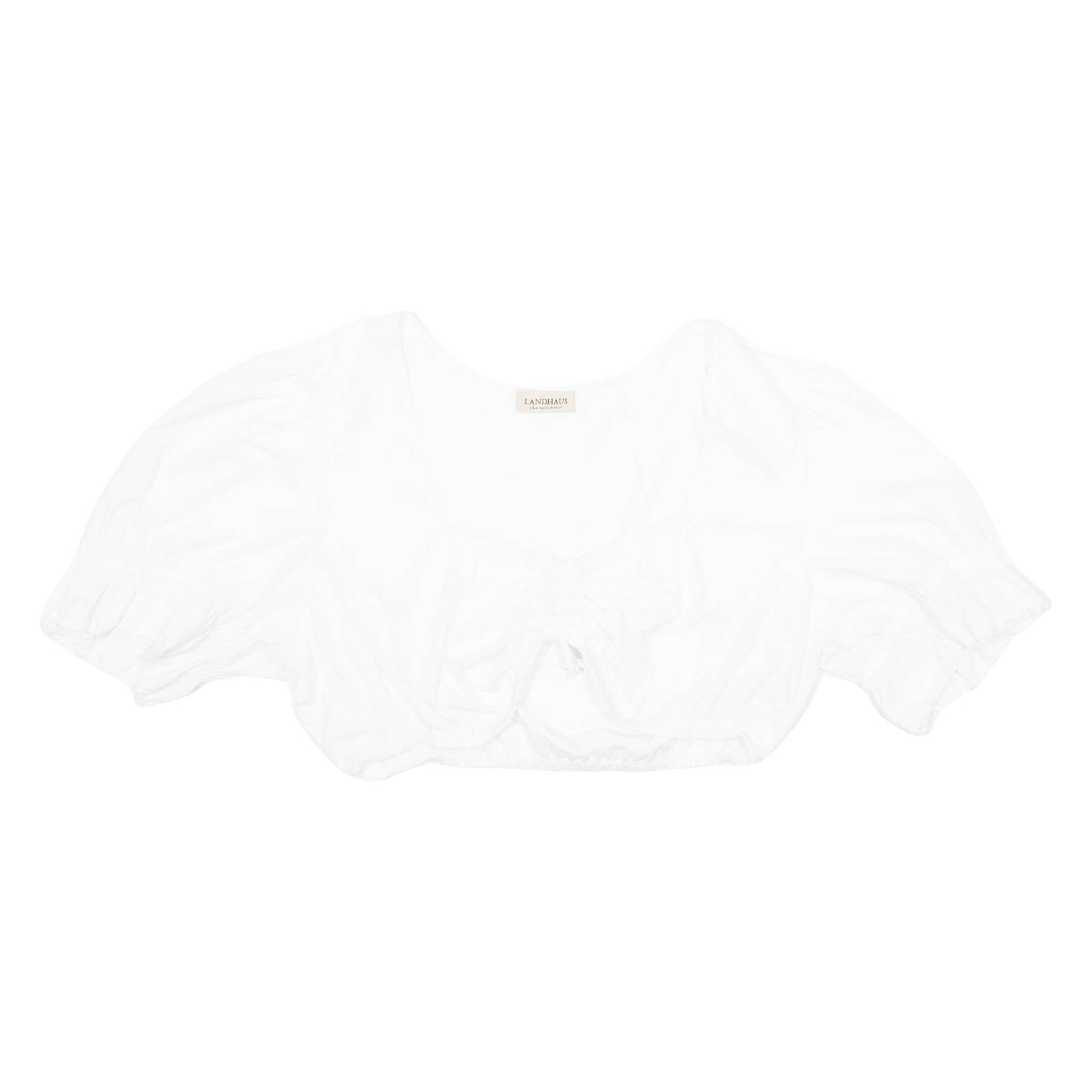LANDHAUS Womens Milkmaid Top White Puff Sleeve L