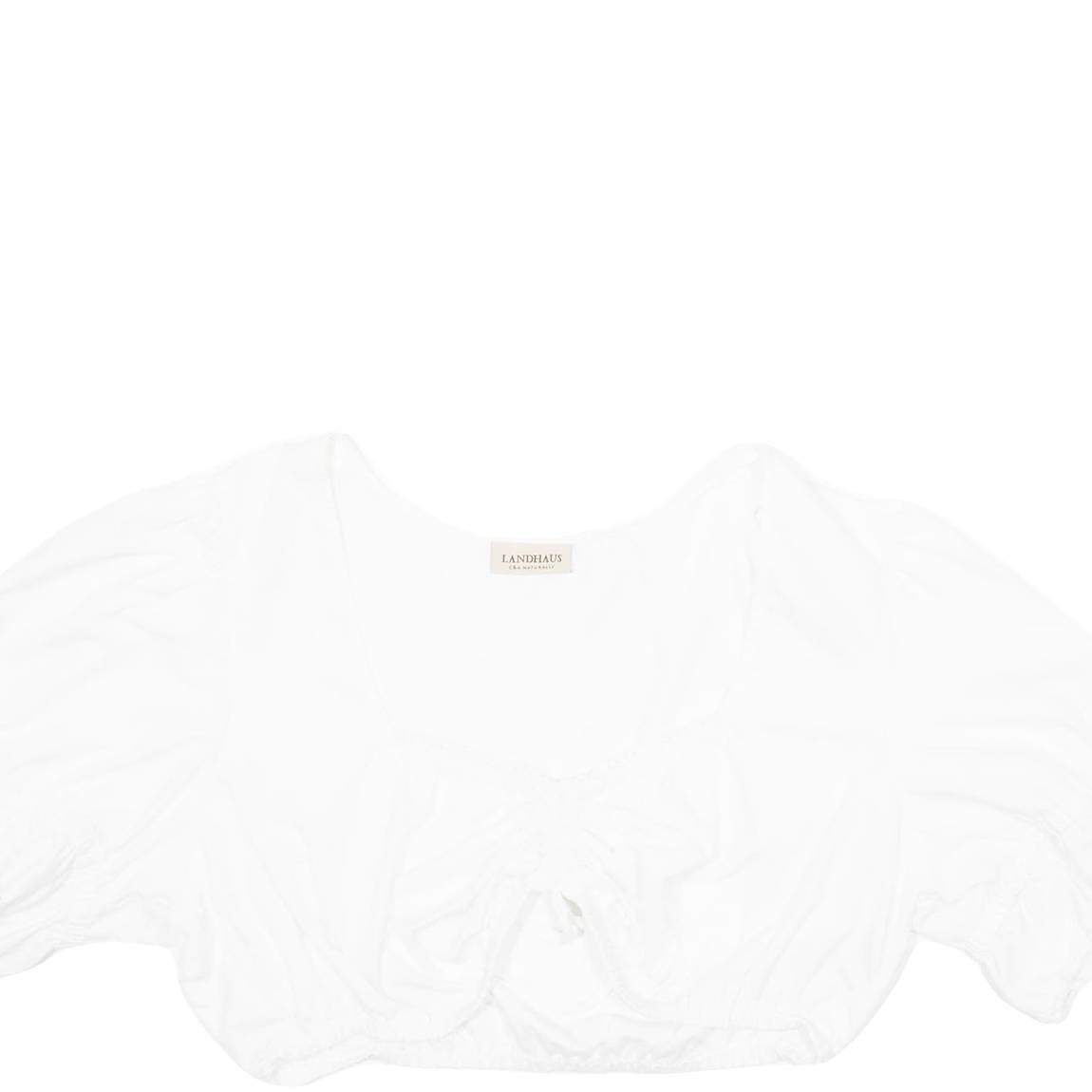 LANDHAUS Womens Milkmaid Top White Puff Sleeve L