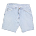 WRANGLER Mens Denim Blue Casual Shorts L W34 Classic Cotton Blend Zip Fly