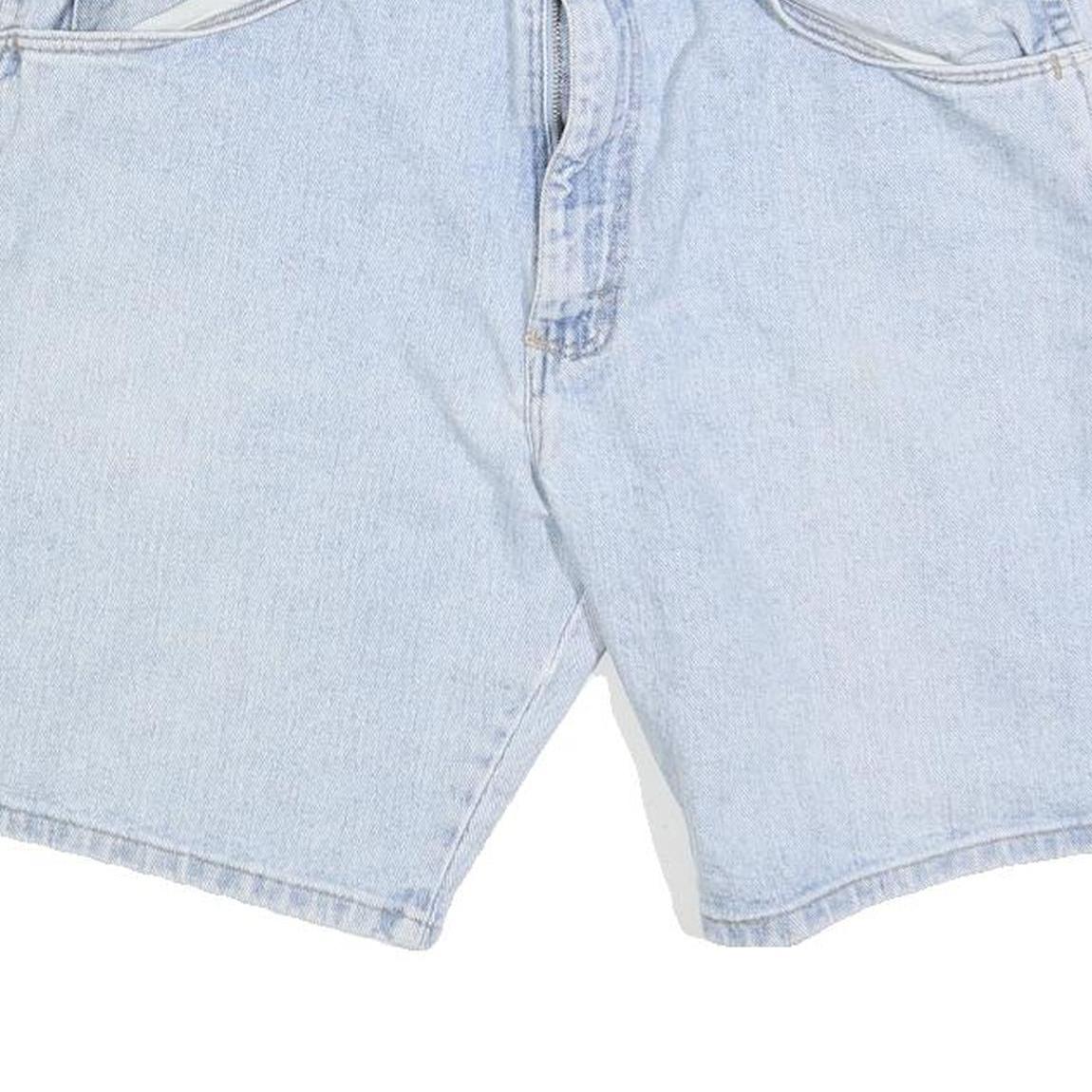 WRANGLER Mens Denim Blue Casual Shorts L W34 Classic Cotton Blend Zip Fly