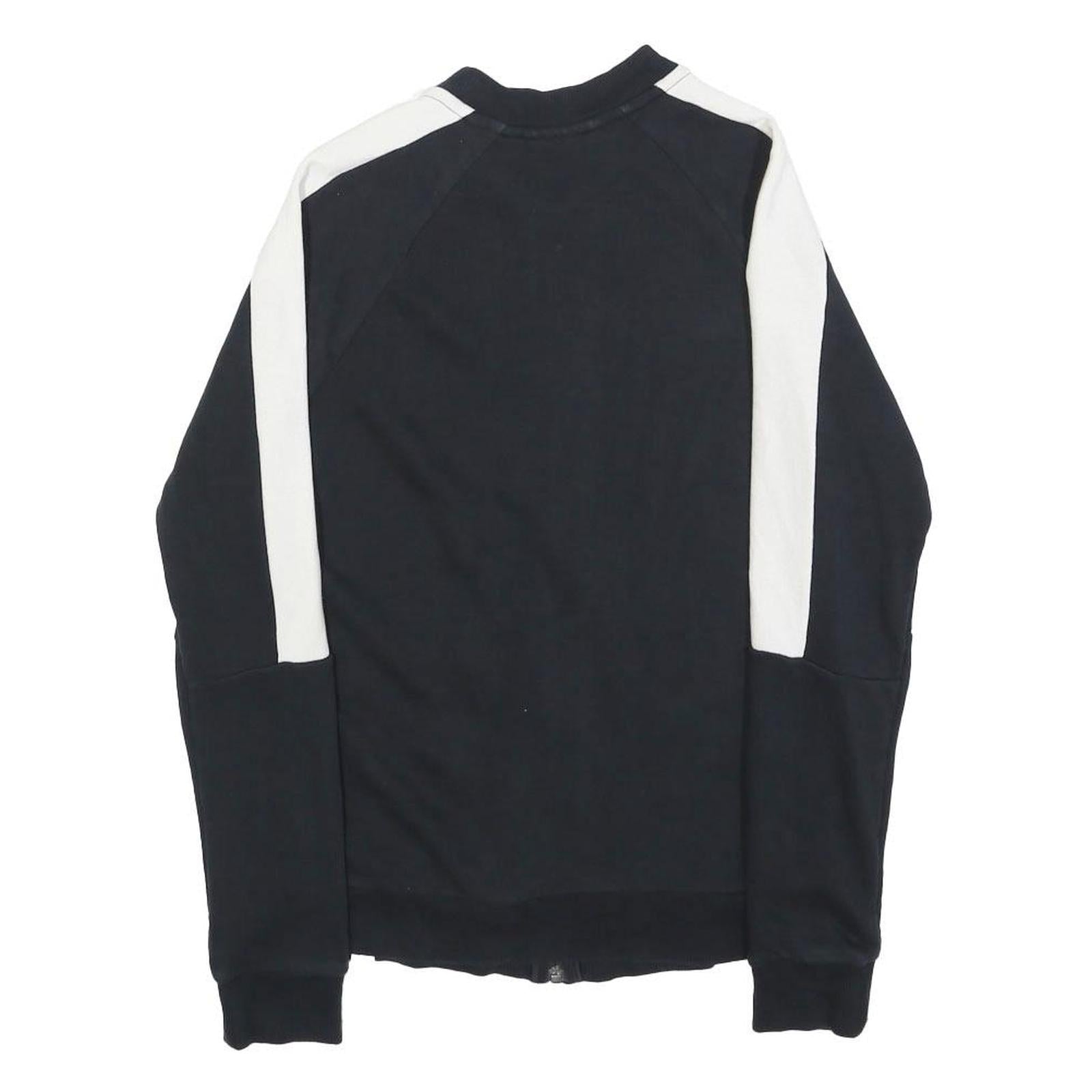 PUMA Womens Black & White Zip Jacket UK 10 Cotton Blend Plain Casual Activewear