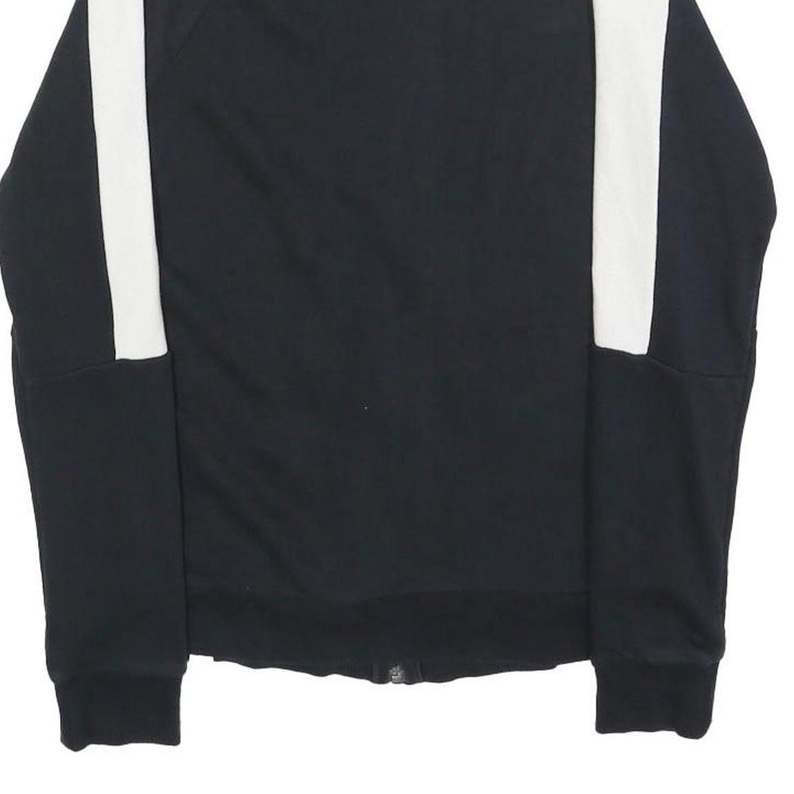 PUMA Womens Black & White Zip Jacket UK 10 Cotton Blend Plain Casual Activewear