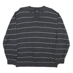 TOMMY HILFIGER Mens Grey & Light Grey Patterned V Neck Basic Knit 2XL Jumper