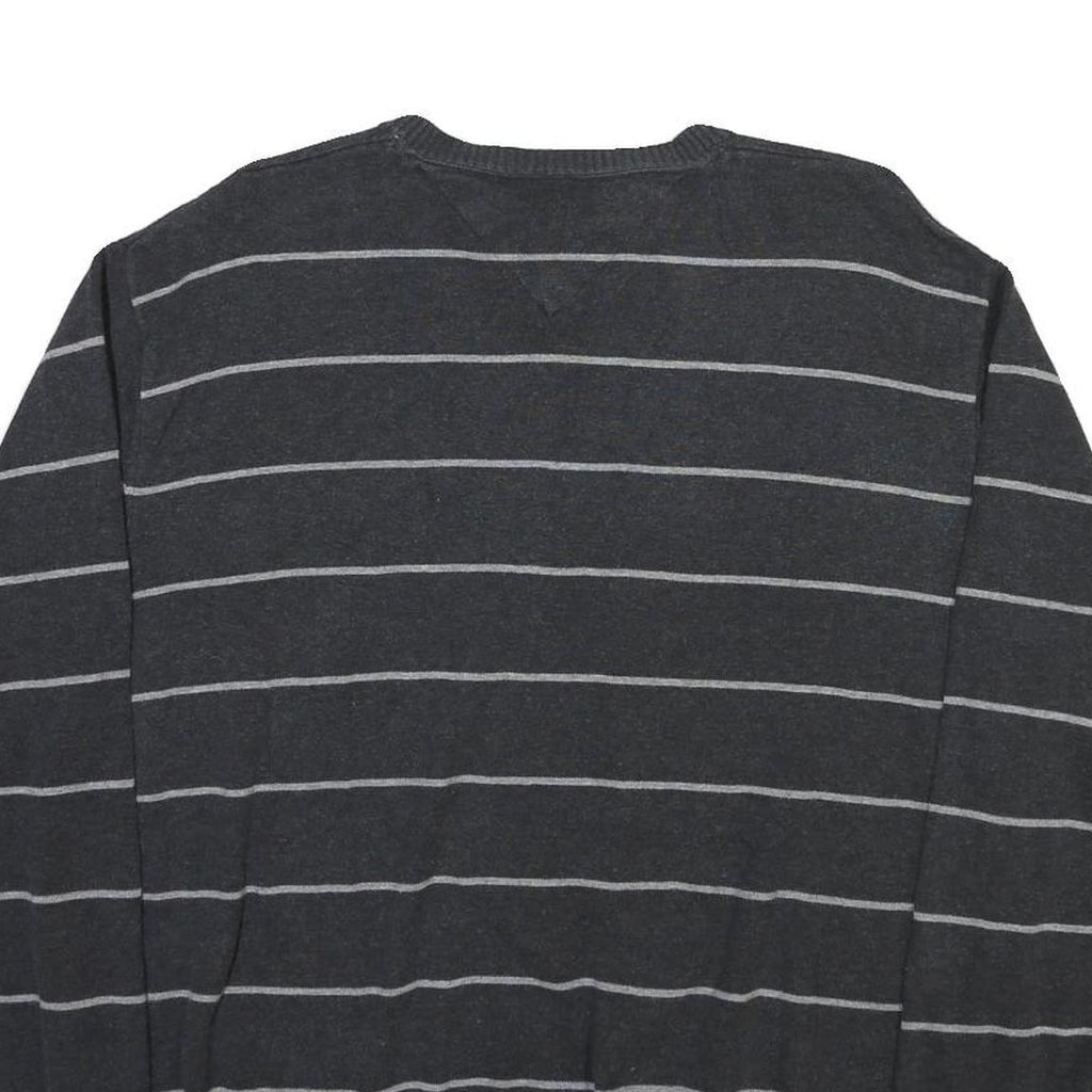 TOMMY HILFIGER Mens Grey & Light Grey Patterned V Neck Basic Knit 2XL Jumper