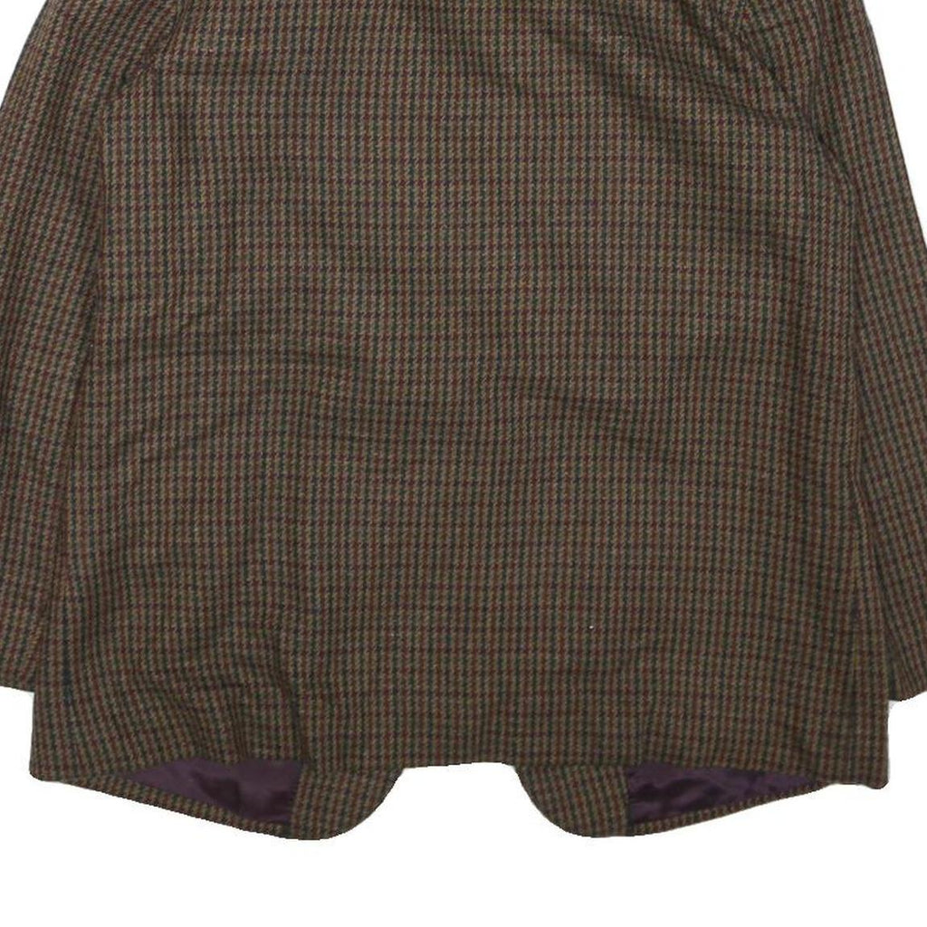 PROPHECY Womens Brown & Green Checked Jacket UK 12 Cotton Blend Classic Blazer