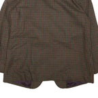 PROPHECY Womens Brown & Green Checked Jacket UK 12 Cotton Blend Classic Blazer