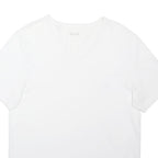 BOSS Womens White Classic T-Shirt XL Short Sleeve V-Neck Cotton Blend
