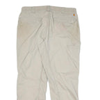 CARHARTT Mens Cotton Blend Beige Relaxed Fit Straight Trousers W38 L32 Workwear