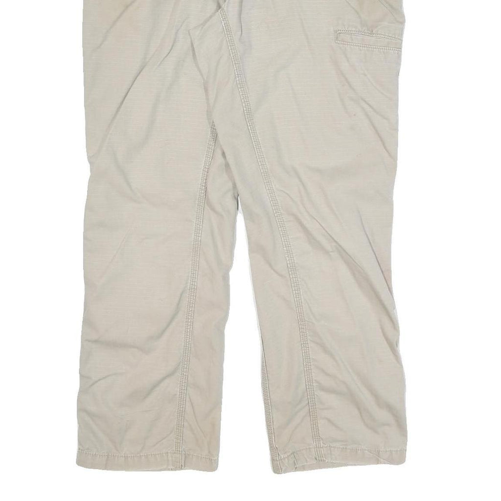 CARHARTT Mens Cotton Blend Beige Relaxed Fit Straight Trousers W38 L32 Workwear
