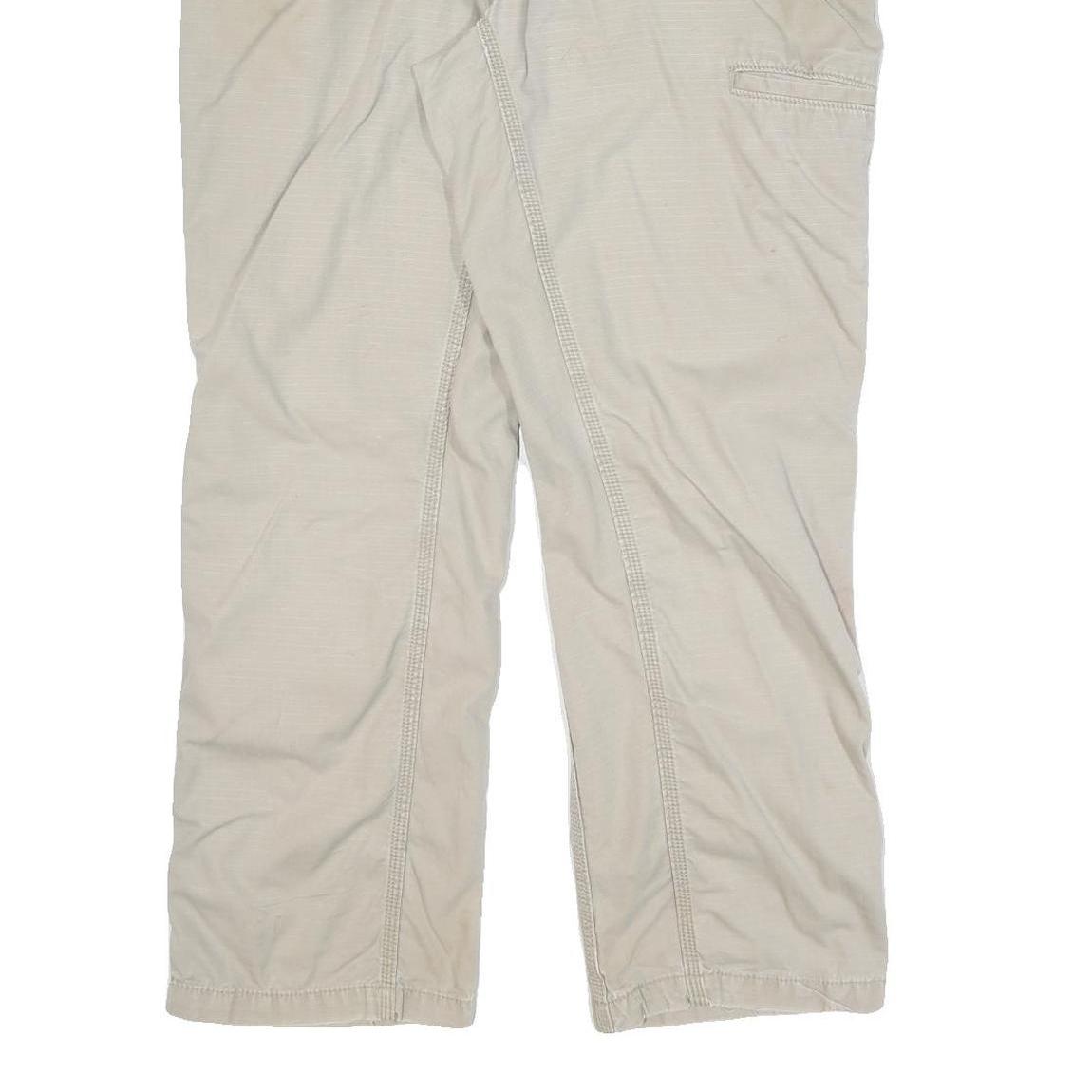 CARHARTT Mens Cotton Blend Beige Relaxed Fit Straight Trousers W38 L32 Workwear
