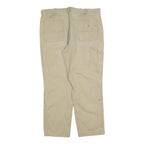CARHARTT Mens Cotton Blend Beige Relaxed W38 L30 Workwear Trousers Zip Closure