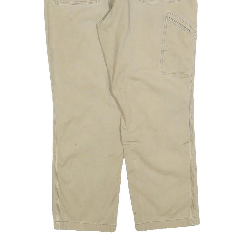 CARHARTT Mens Cotton Blend Beige Relaxed W38 L30 Workwear Trousers Zip Closure